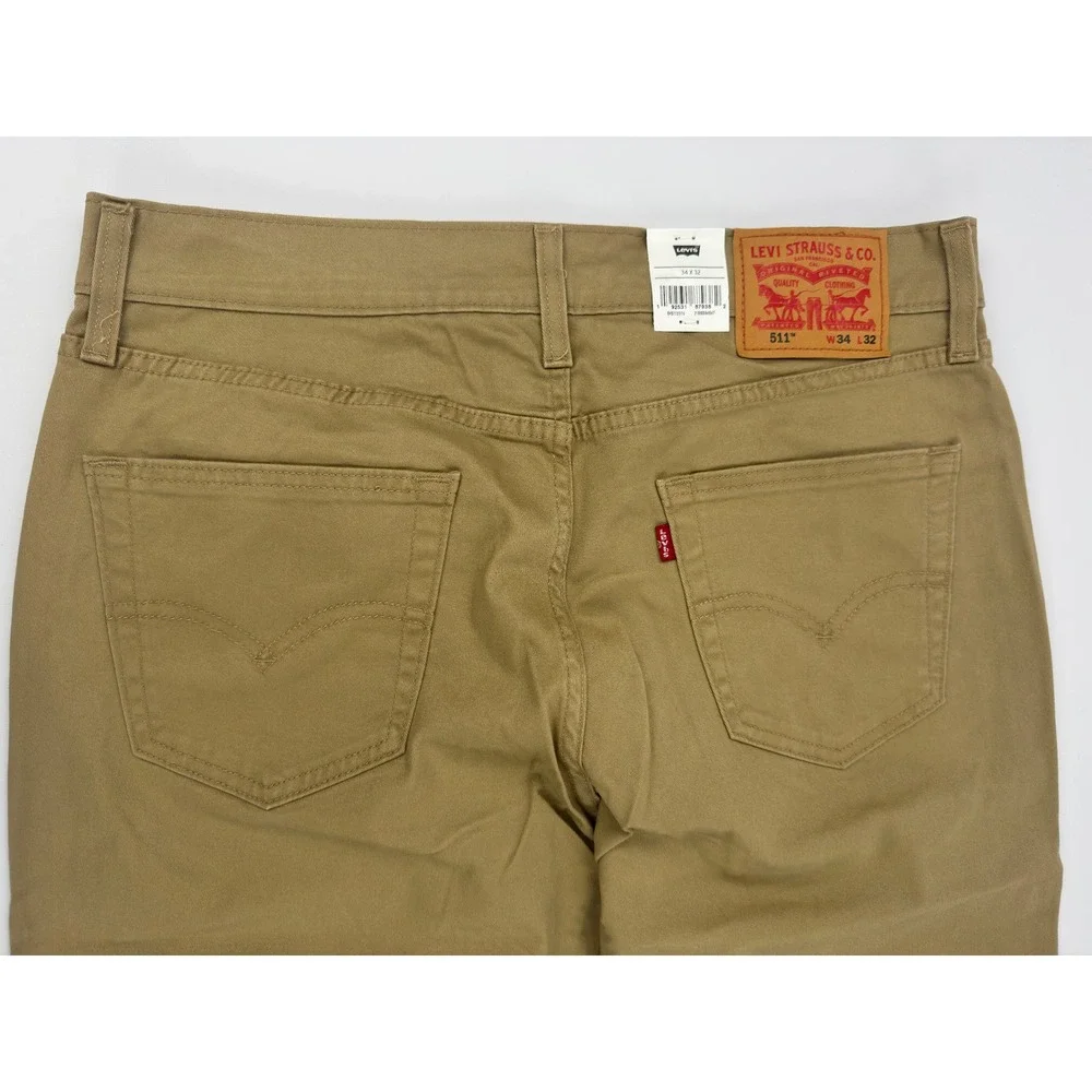 Levis 511 Slim Fit All Seasons Performance Pants Harvest Gold Brown 34x32